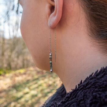 Boucles d'oreilles pendantes Lumia en pierres Turquoise Africain 3