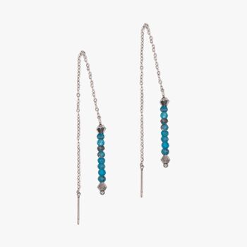 Boucles d'oreilles pendantes Lumia en pierres Apatite 1