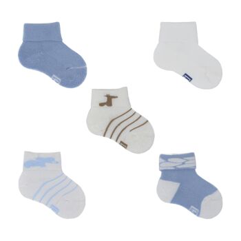 Chaussettes Bébé Garçon Sans Couture en Bambou (5 paires) - 18/19