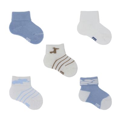 Bamboo Seamless Baby Boy Socks (5 pairs) - 18/19