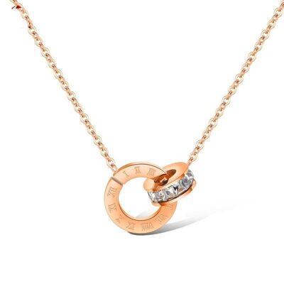 Lee Cooper women's necklace - intertwined rings pendant