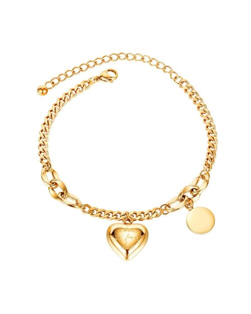 Bracelet femme Lee Cooper - chaine pampille coeur