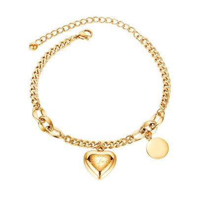 Lee Cooper women's bracelet - heart pendant chain