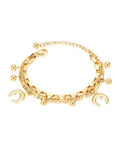 Bracelet femme Lee Cooper - double chaine Lune