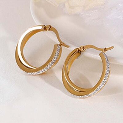 Lee Cooper women's earrings - rhinestone hoop earrings