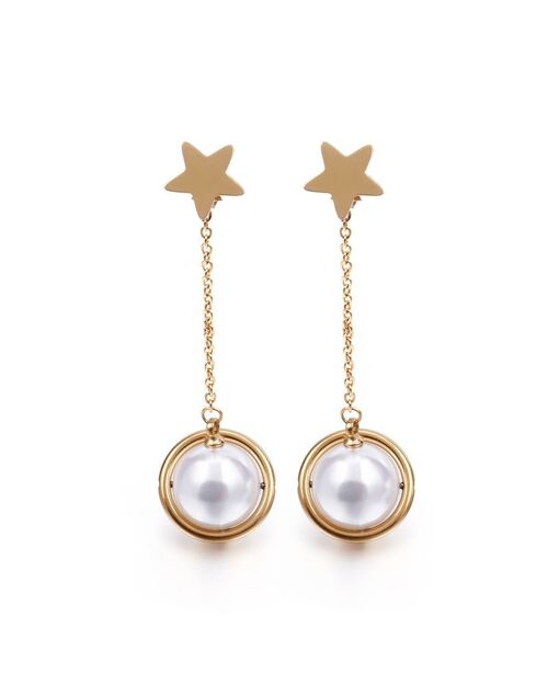 Boucles d'oreilles femme Lee Cooper - pendants étoiles et perles