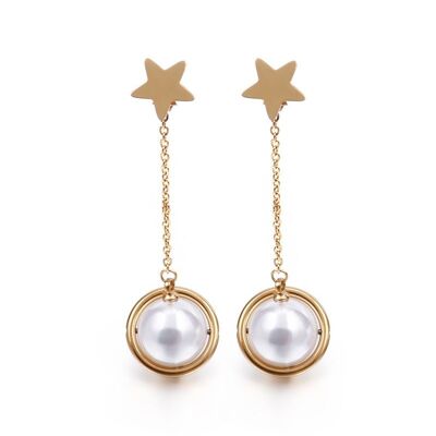 Lee Cooper women's earrings - star and pearl pendants