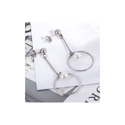 Orecchini da donna Lee Cooper - ciondoli con anelli e perline d'argento
