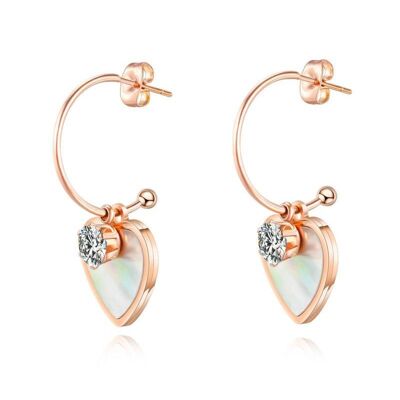 Lee Cooper women's earrings - half-hoops with heart
