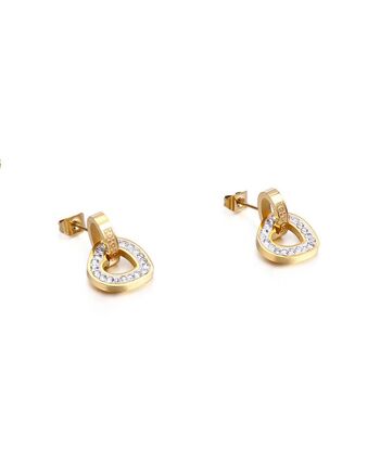 Boucles d'oreilles femme Lee Cooper - cœur strass