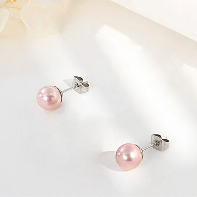 Lee Cooper women's earrings - pink pearl