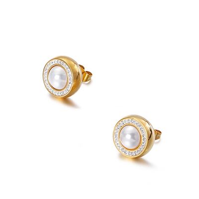 Lee Cooper women's earrings - pearl and rhinestones