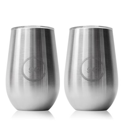 Insulated Wine Tumbler Twin Pack | 350ml x 2 | Stainless Steel