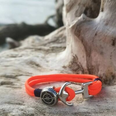 Bracelet sauvetage en mer petite ancre et boussole