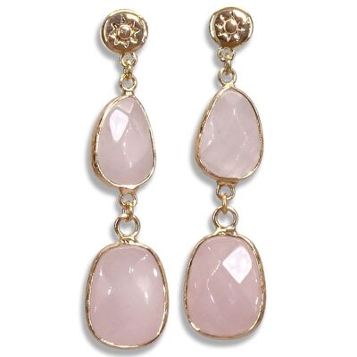 DUCATI boucle d'oreille rose quartz