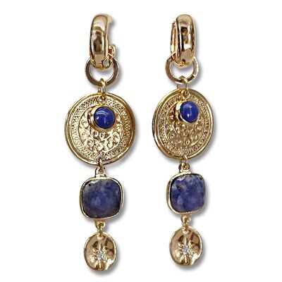 IKAYA boucle d'oreille lapis