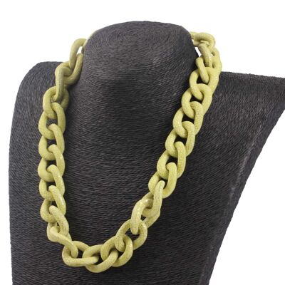 Halskette Rochenleder Lemon Chain, Polished Shiny / 30x20mm / Small Wavy / 52cm