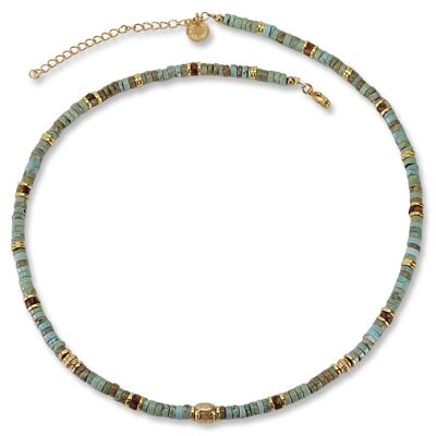 RAWAI collier howlite turquoise brun