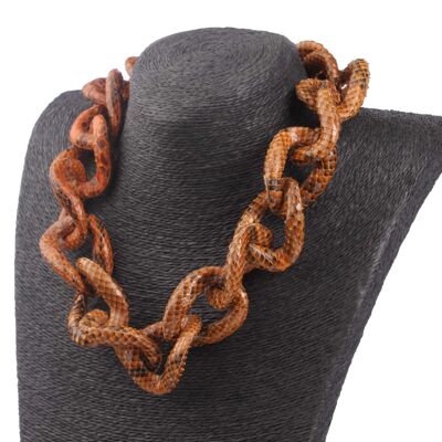 Halskette Python Chain / 45x35mm , Tan / Wavy Chain / 53 cm