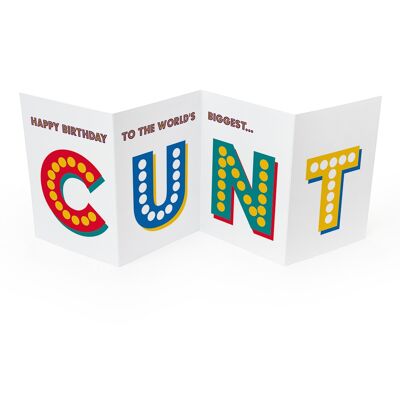 Funny Concertina Card - Biggest Cunt