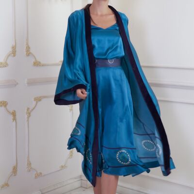 Zostiria silk kimono blue