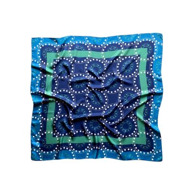 Delphi Silk Scarf Blue 90X90