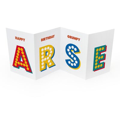 Funny Concertina Card - Grumpy Arse