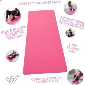 Tapis de yoga en caoutchouc naturel - rose 2