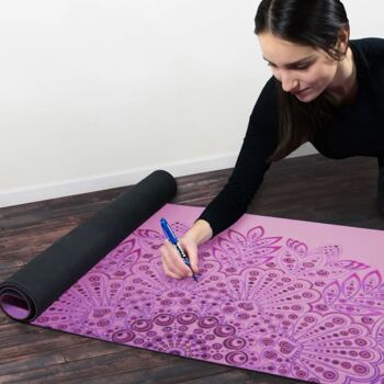 Tapis de yoga en caoutchouc naturel - mandala violet 6