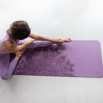 Tapis de yoga en caoutchouc naturel - mandala violet 3