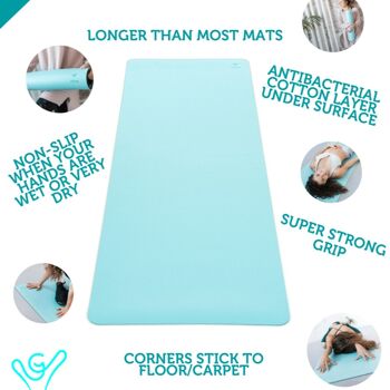 Tapis de yoga en caoutchouc naturel - bleu 2