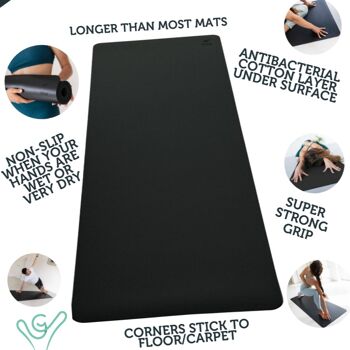 Tapis de yoga en caoutchouc naturel - noir 2