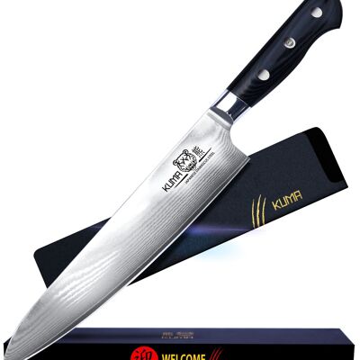 KUMA Japanese Damascus Steel Chef's Knife (8 Inch Blade)