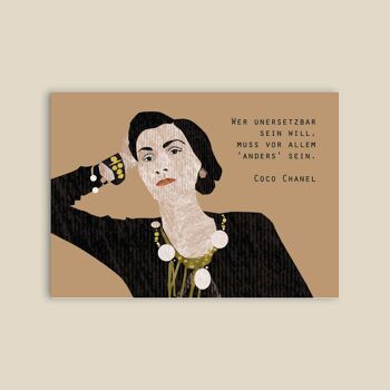 Carte postale pâte à papier carton - Femme - Coco Chanel 1