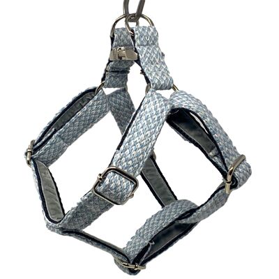 (XS) Ice Blue & Dove - Harris Design - Luxury Dog Harness