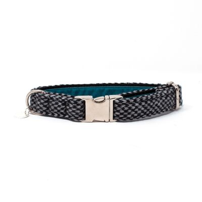 (XS) Black & Grey - Harris Design - Handmade Dog Collar