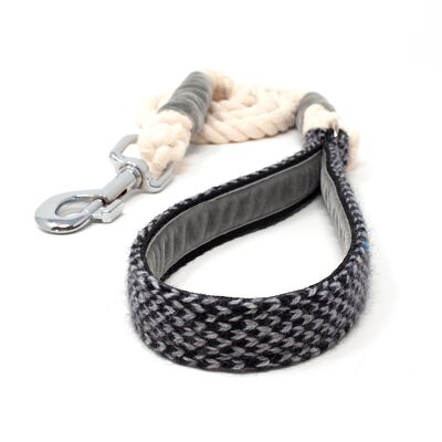 (XS) Black & Grey - Harris Design - Rope Dog Lead