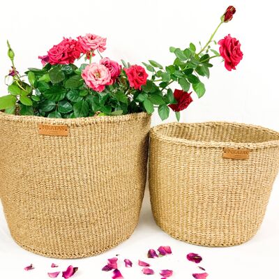 Sisal Planter Woven Basket Flower pots 10in base diamete