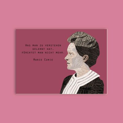 Postcard wood pulp board - Ladies - Marie Curie