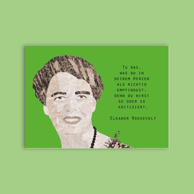 Postkarte Holzschliffpappe - Damen - Eleanor Roosevelt