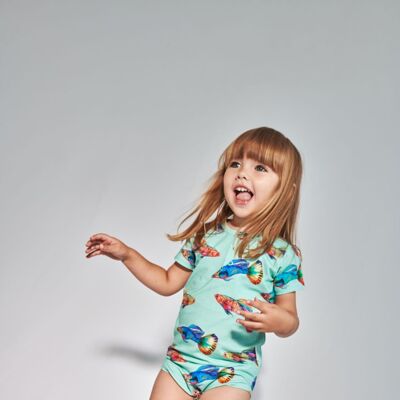 Baby Bodysuit - Betta Fish - mint