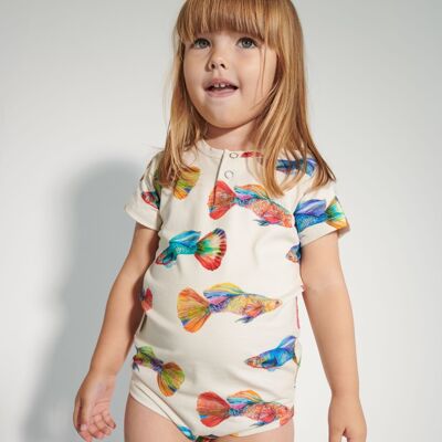 Baby Bodysuit - Betta Fish - cream