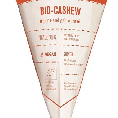 roasted organic cashew nuts Cone bag 100g