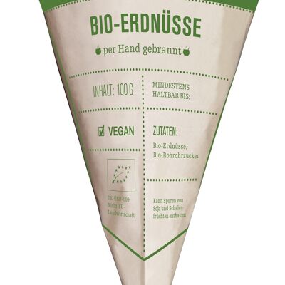 gebrannte Bio Erdnüsse Spitztüte 100g