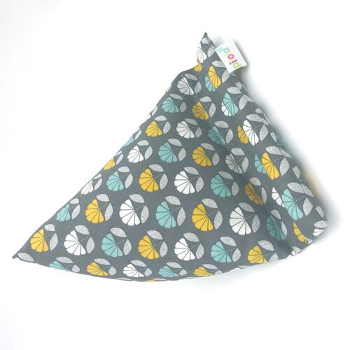 Pilola Techcushion Stand Pillow Rest Teal Yellow White Floral Pattern on Grey Background - Large