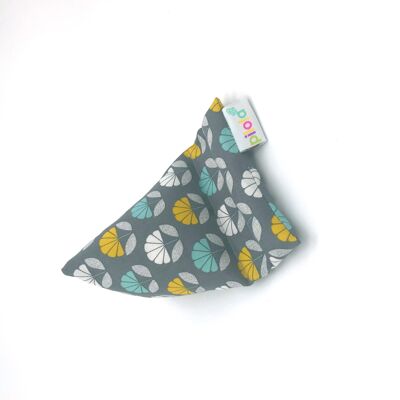 Pilola Techcushion Stand Pillow Rest Teal Yellow White Floral Pattern on Grey Background - Small