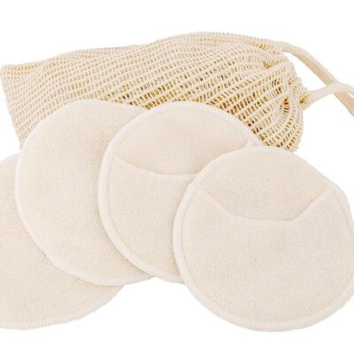 Facial cleansing pads in grass linen pouch