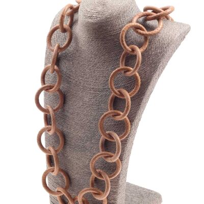 Halskette Wasserschlange Leder Chain 45mm ,  Sand / Ring / 120cm