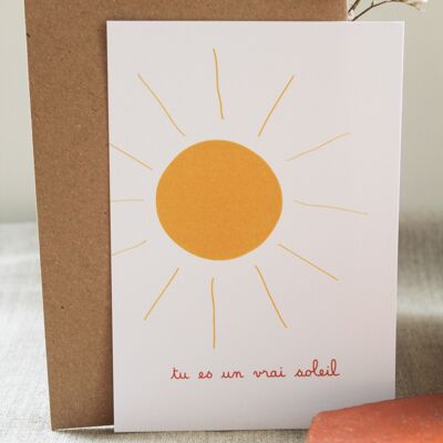 Postkarte Du bist eine echte Sonne!