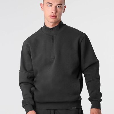 Panelled Sleeve ¼ Zip Sweatshirt Slate